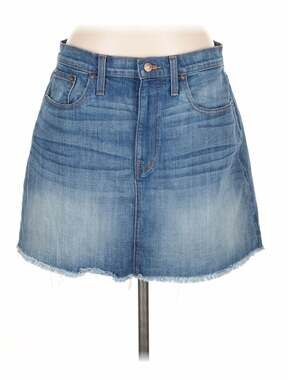 Madewell McCarren Raw Hem Denim Mini Skirt Size 30